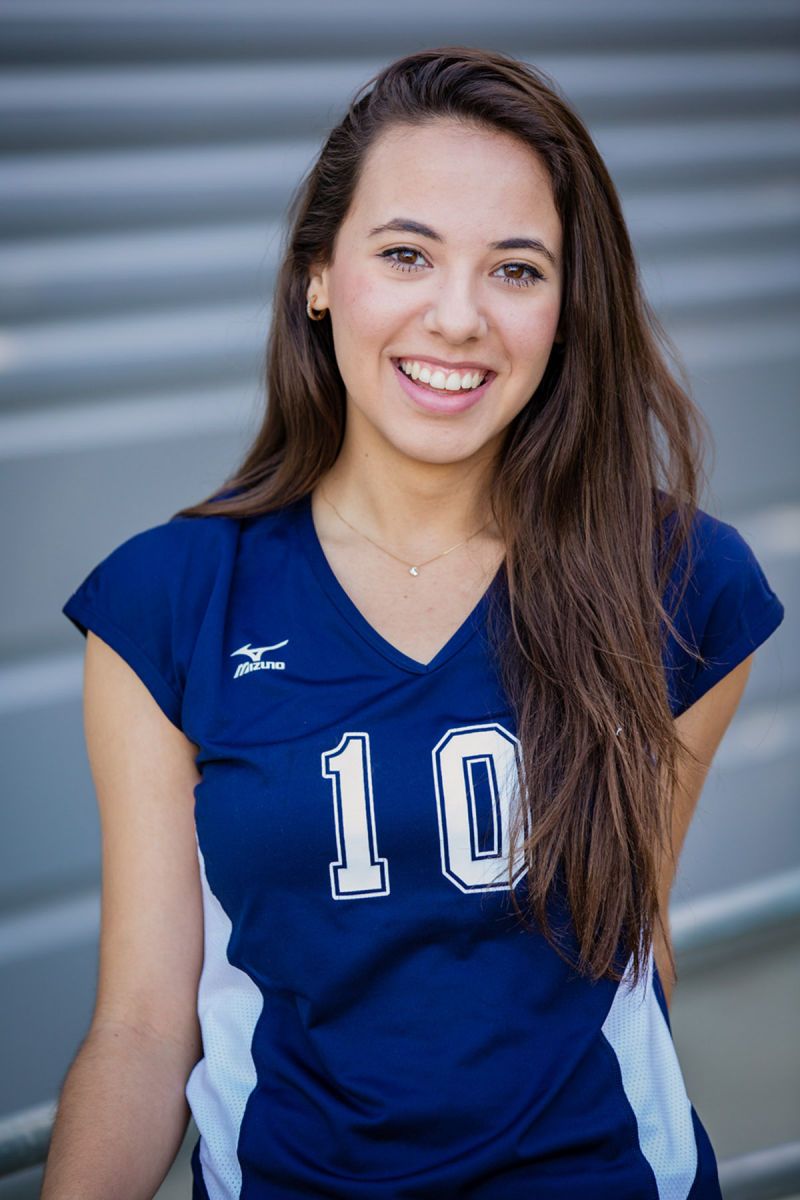 Female volleyball player on campus