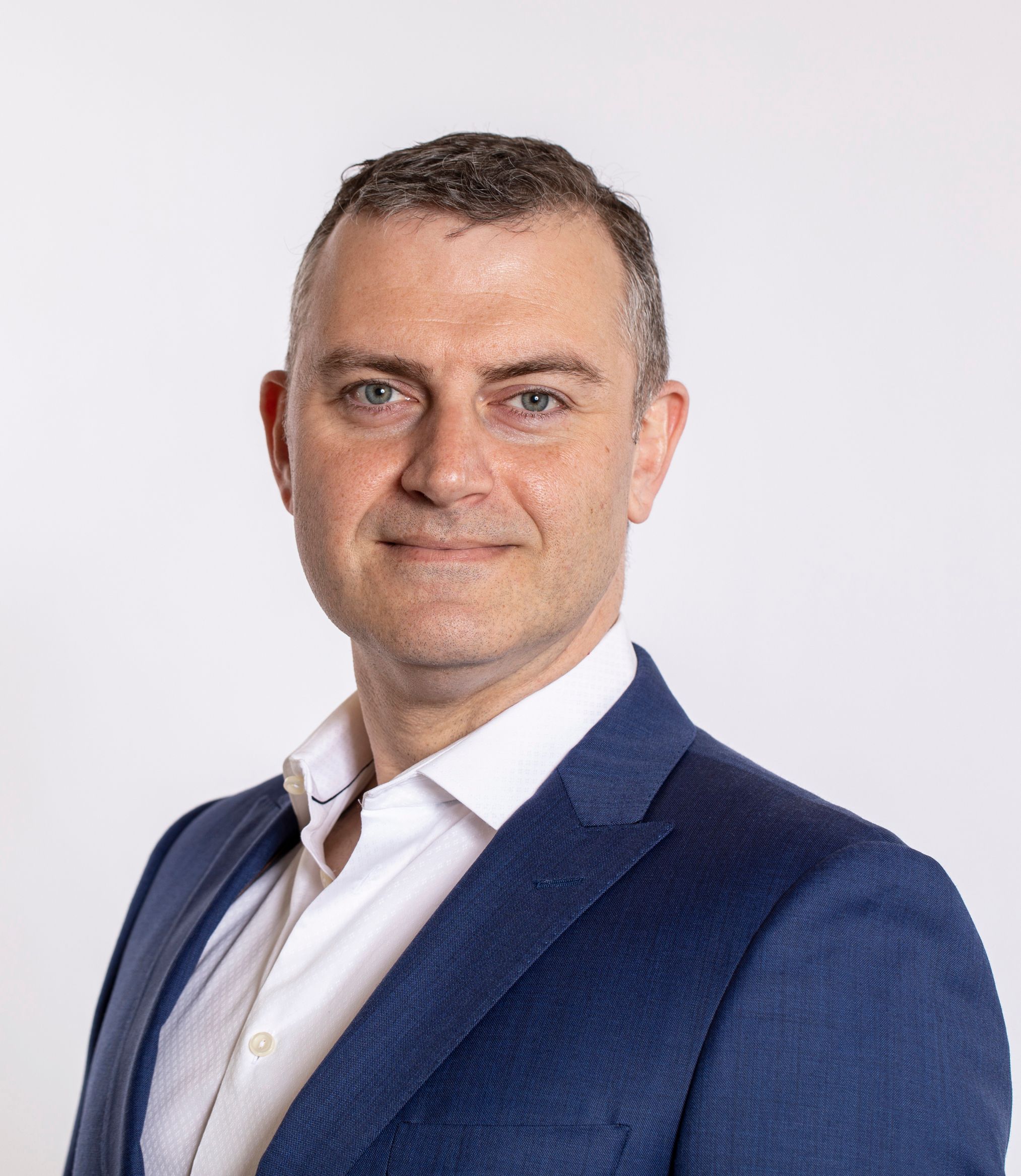 Male portrait in blue suit