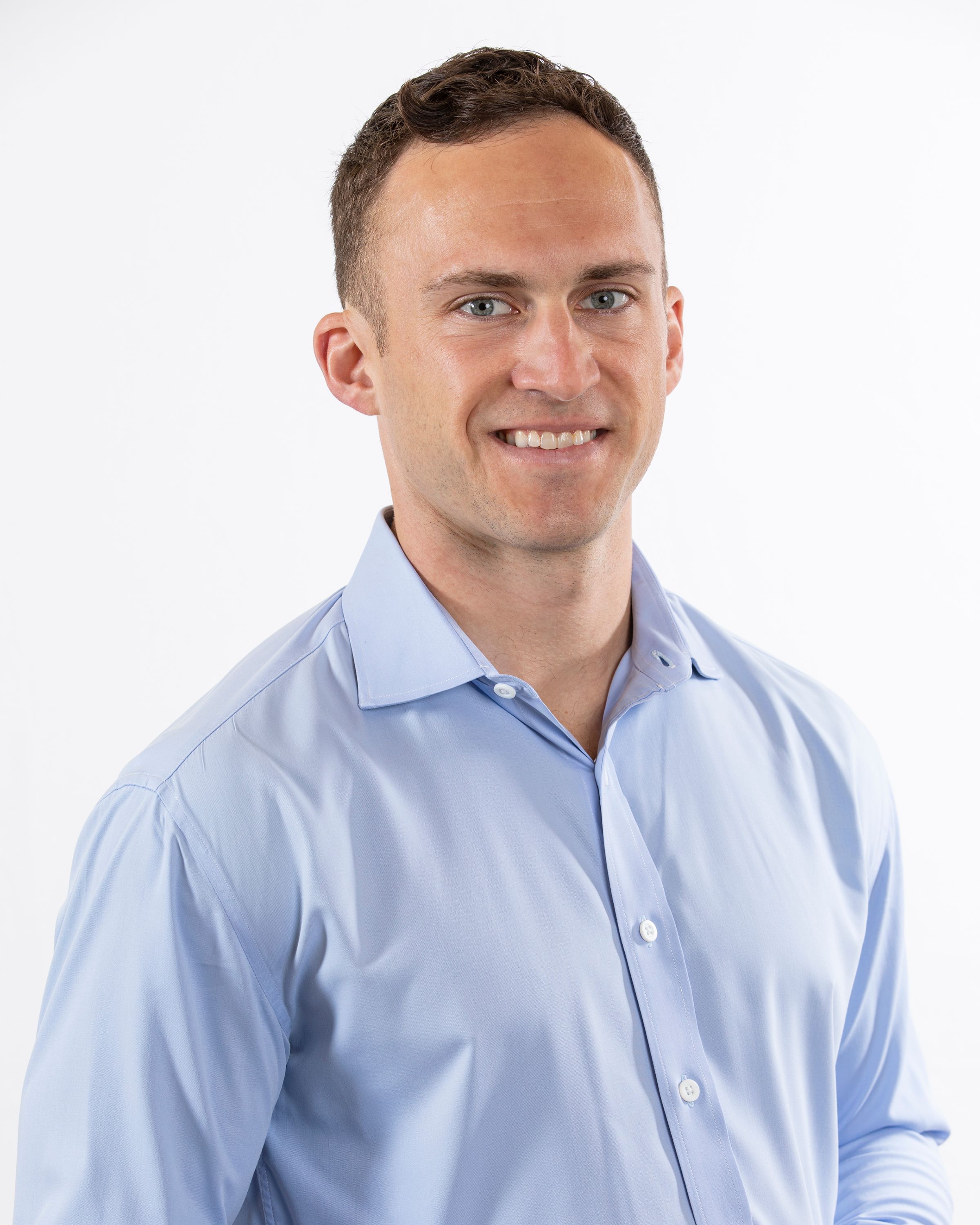 Male portrait blue shirt