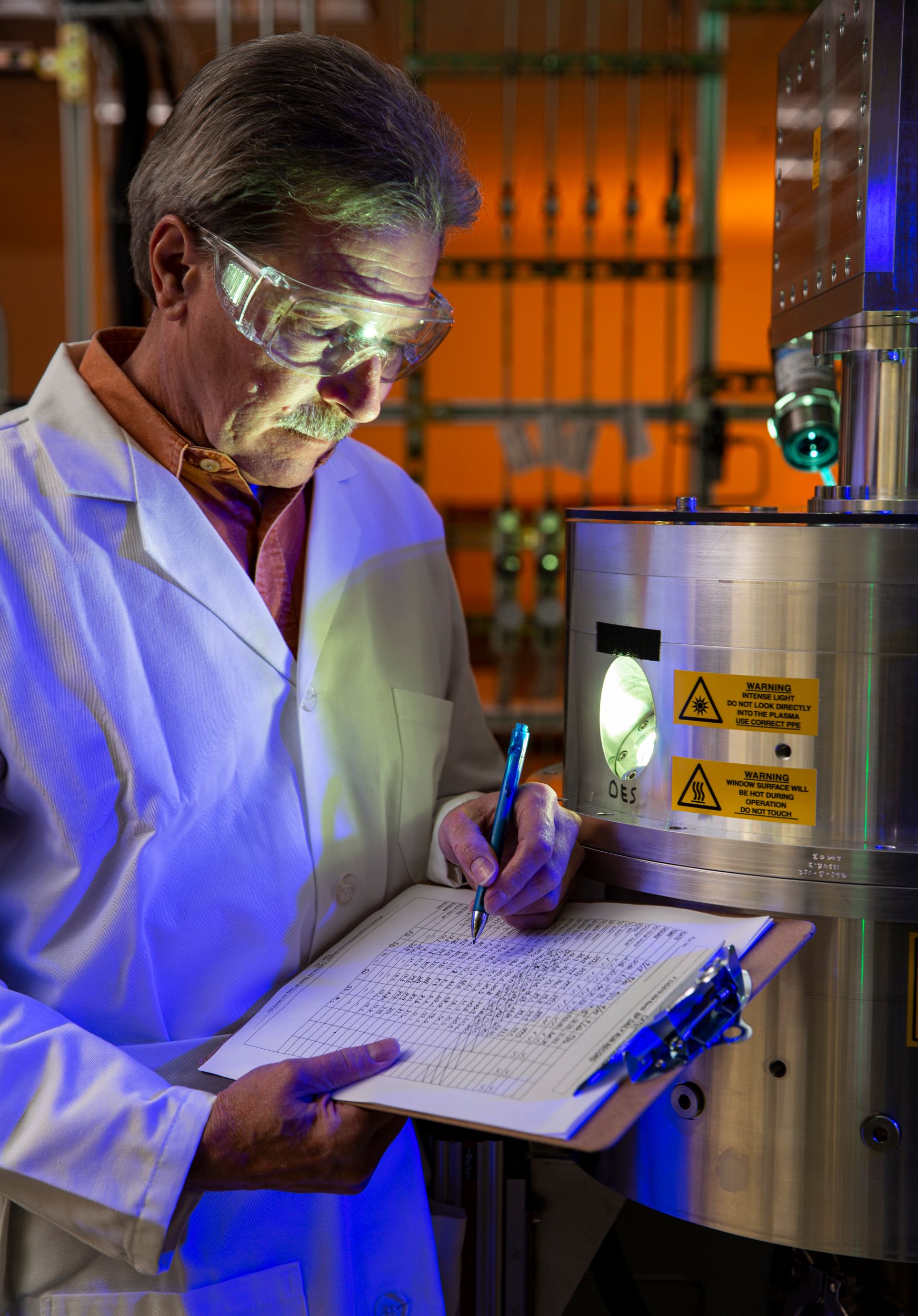 Colorful lab lighting scene