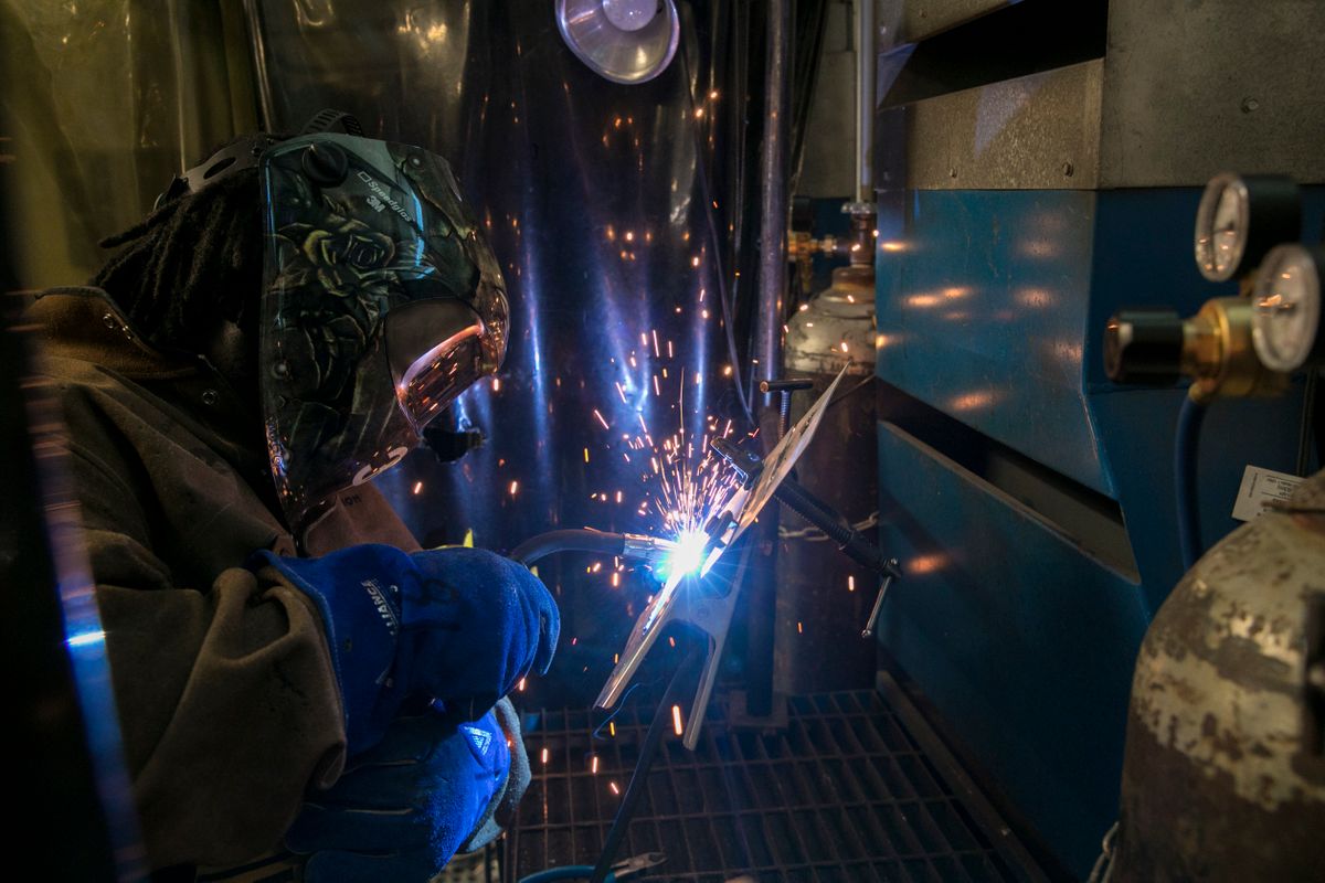 Welding student