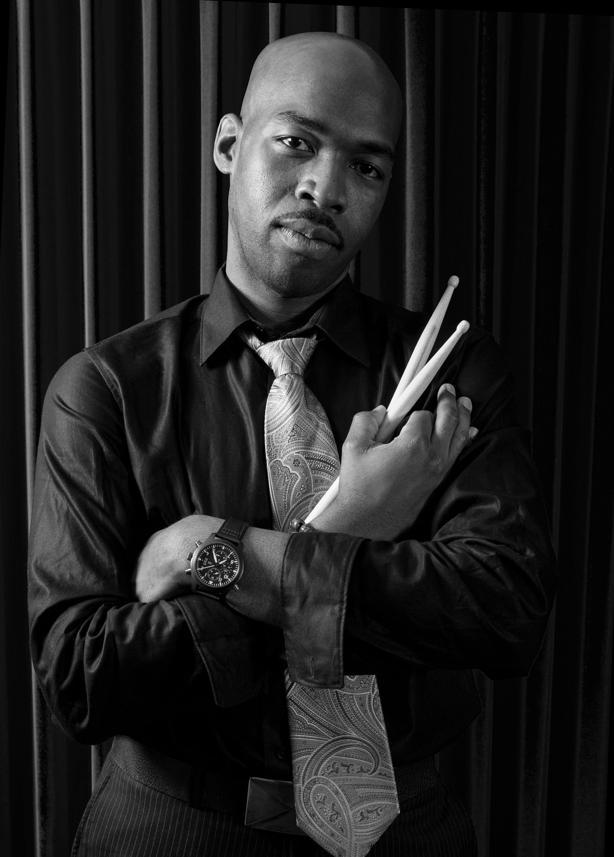 Male drummer poprtrait