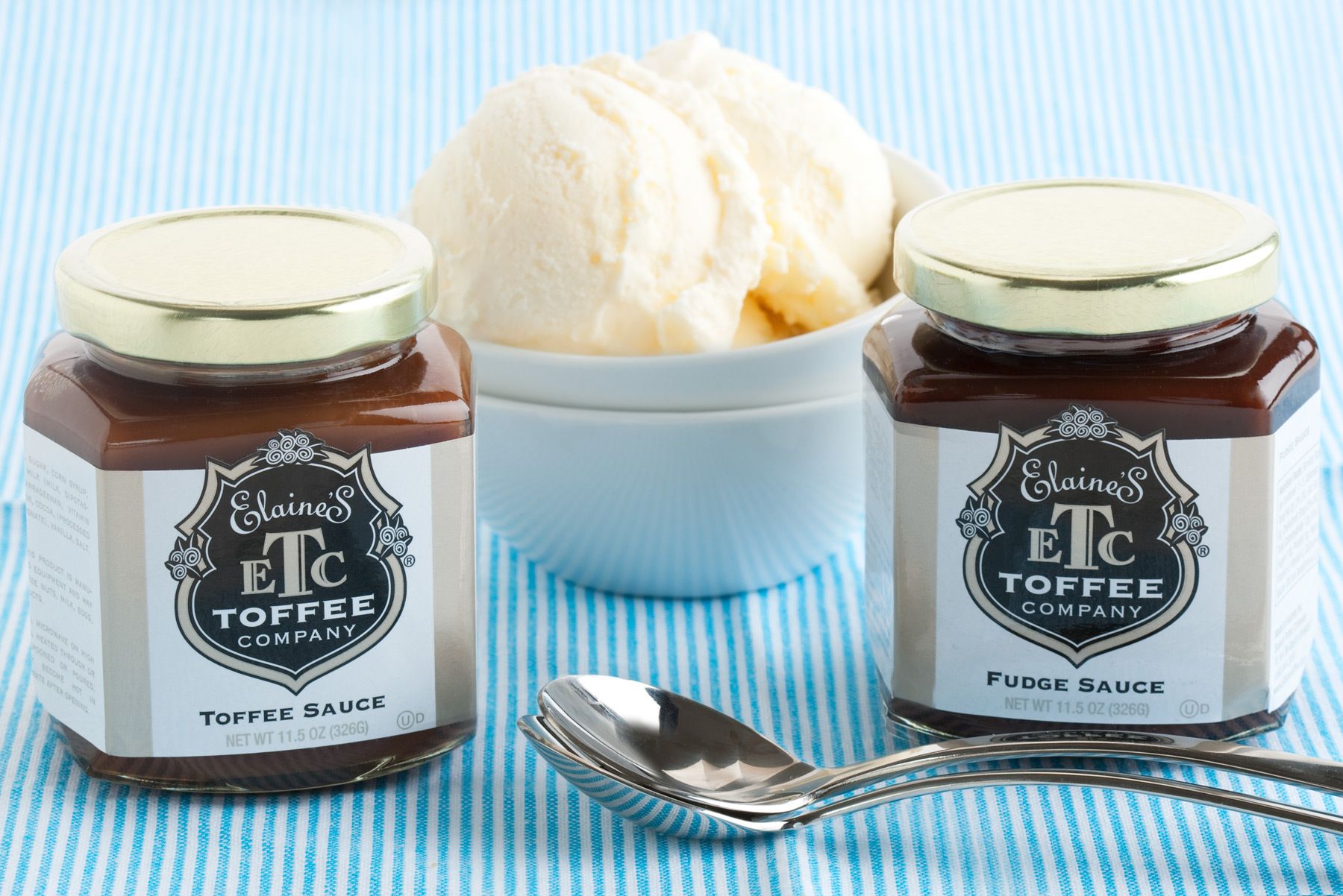 client: Elaine's Toffee Companyassignment: food/prop styling and photography for launch of new ice cream sauces