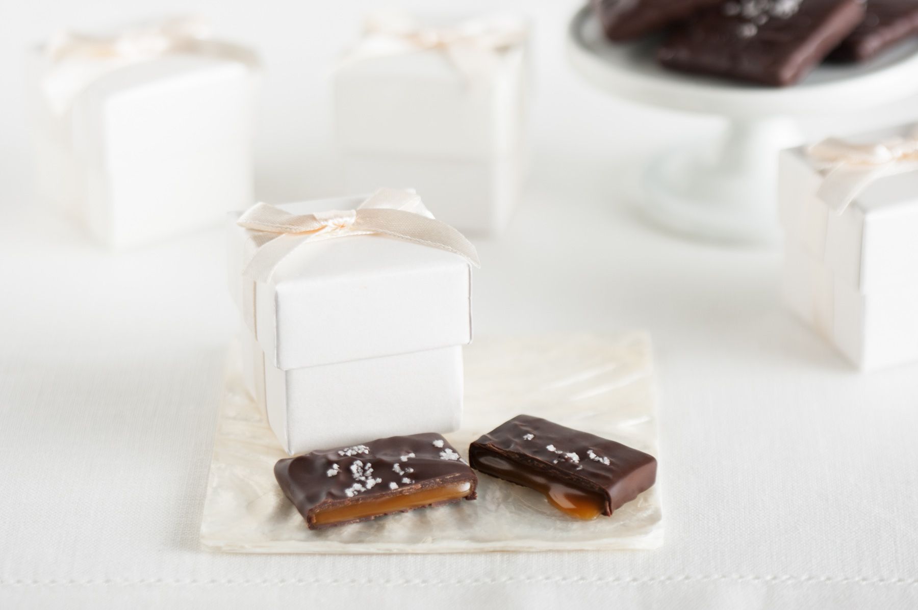 client: droga chocolatesassignment: conceptualize, food/prop sytling, and photography for favor boxes