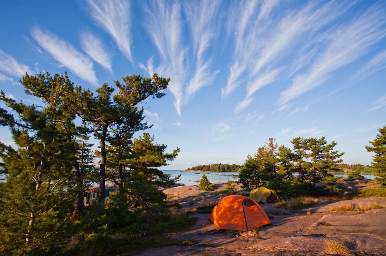 Cirrus Clouds Over Campsite