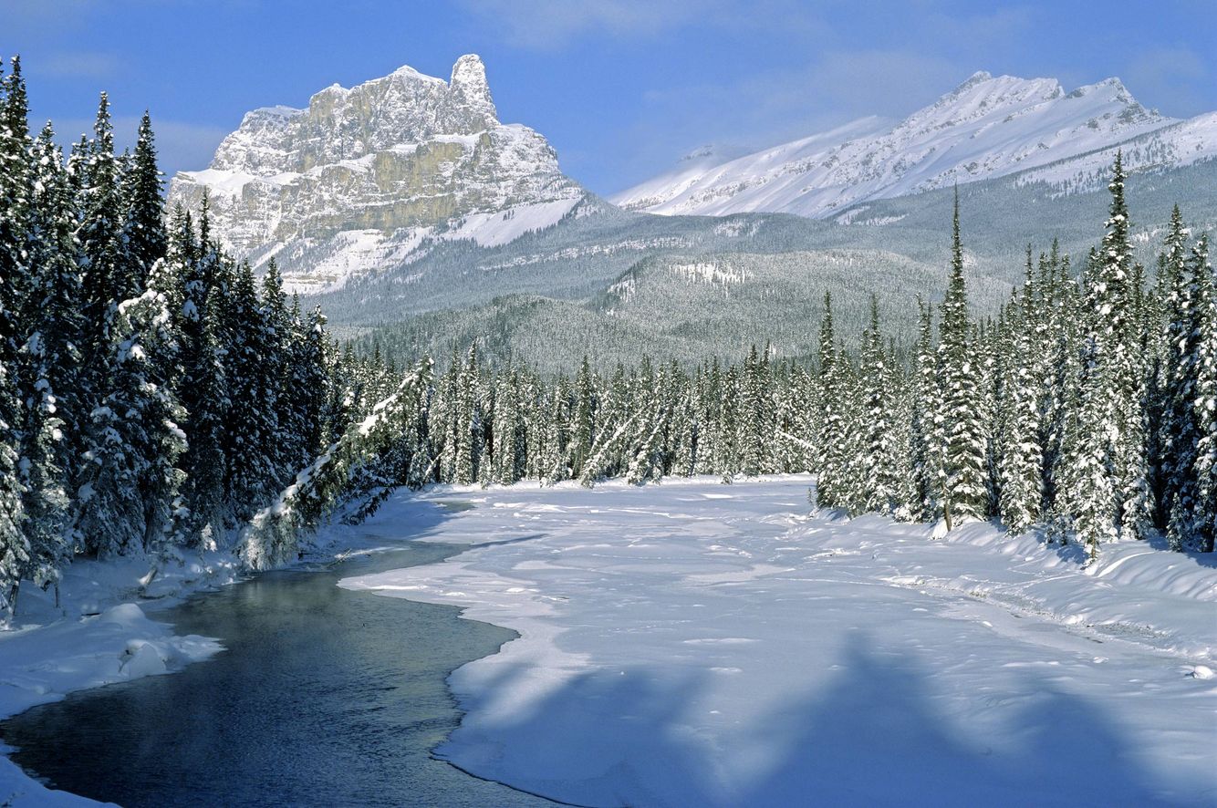 Bow River and Castle Mountain