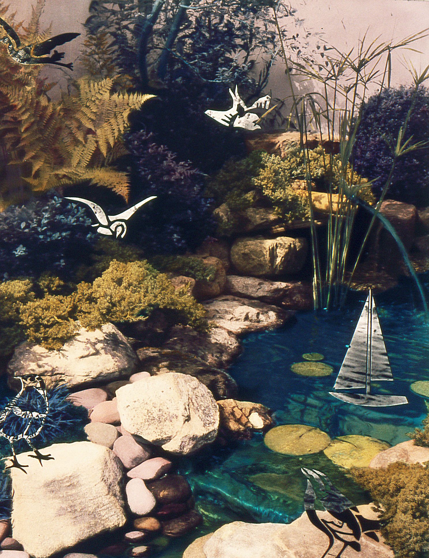 Painted B&W Photo 18"x 14.25" Private Collection Jim and Kauzi's Garden A#3