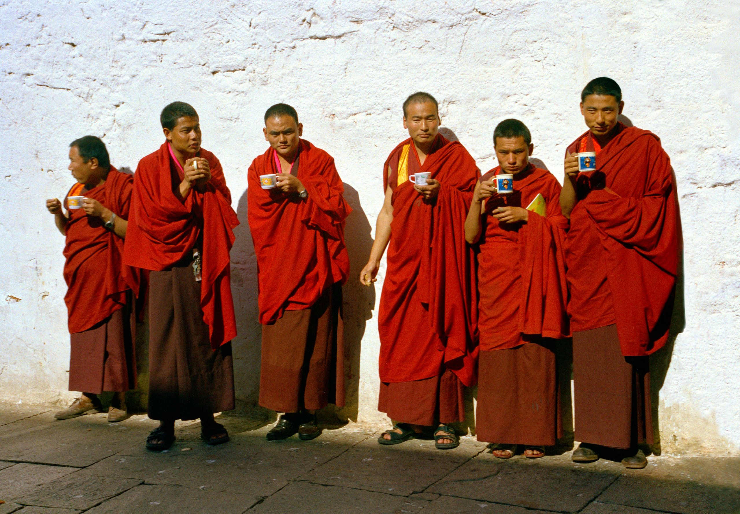 Monks on Tea Break in Rinchen Pung Dzong
