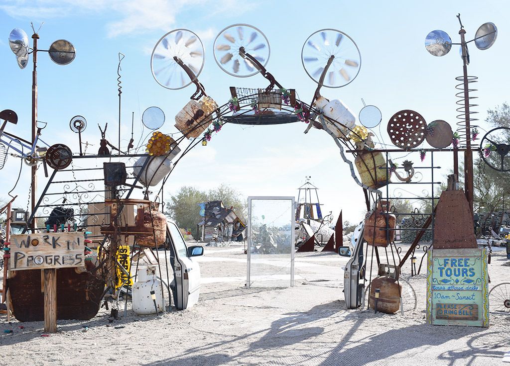 Archway to Art Garden, East Jesus- Royce Carlson, artist