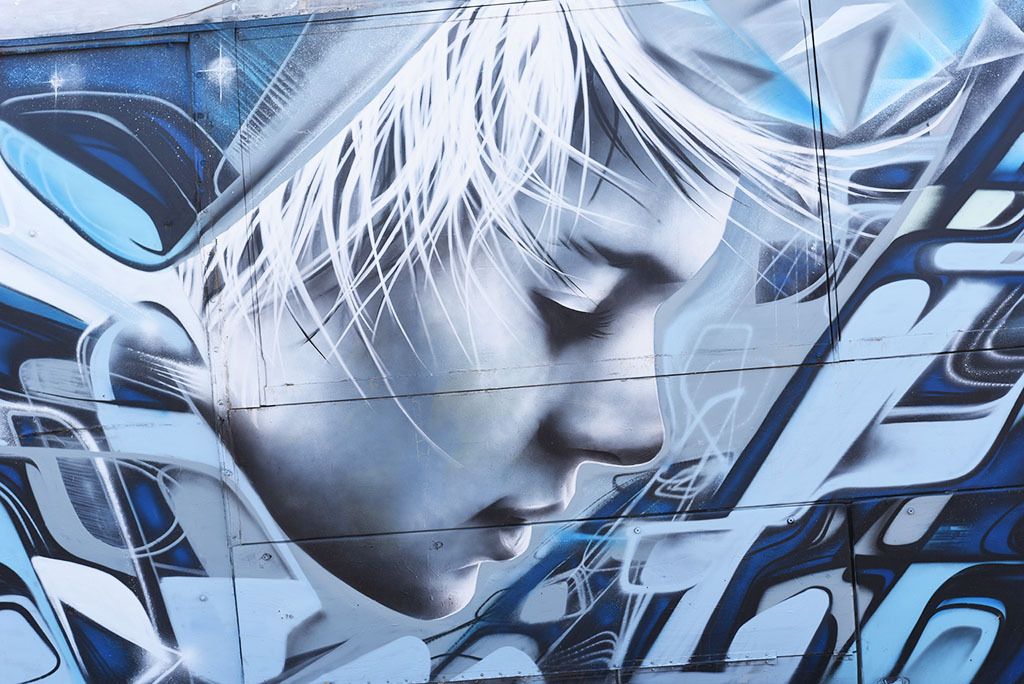 Grafitti - 'Walter the Burried Bus'- Angelina Christina, artistArt Garder, East Jesus