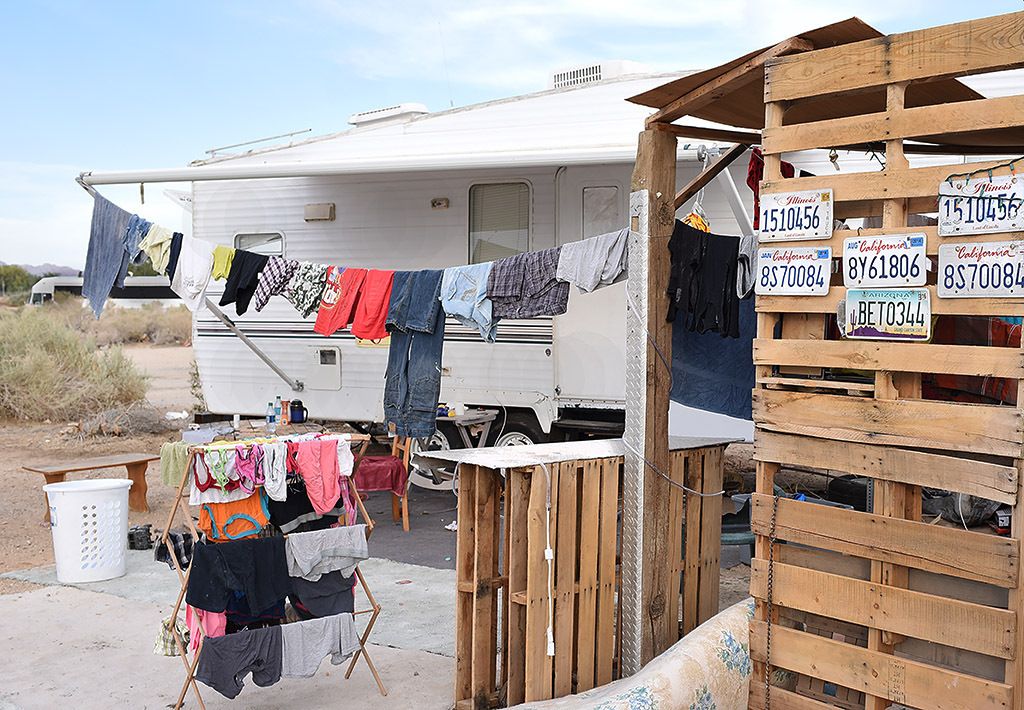 Clothes line at RV camp. No electric dryer necessary.