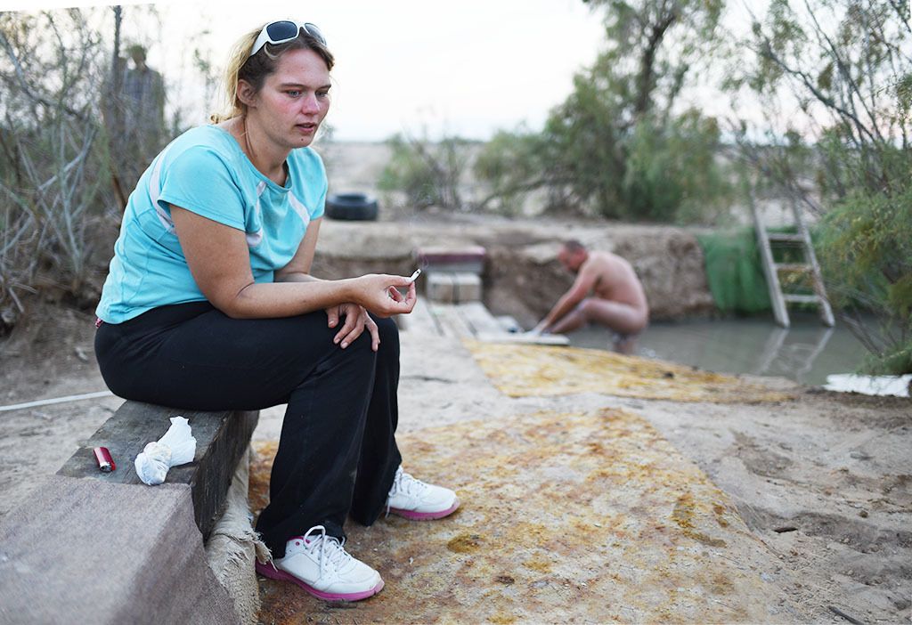 April SlabberAt the Hot Springs"My parents don't know I'm here."