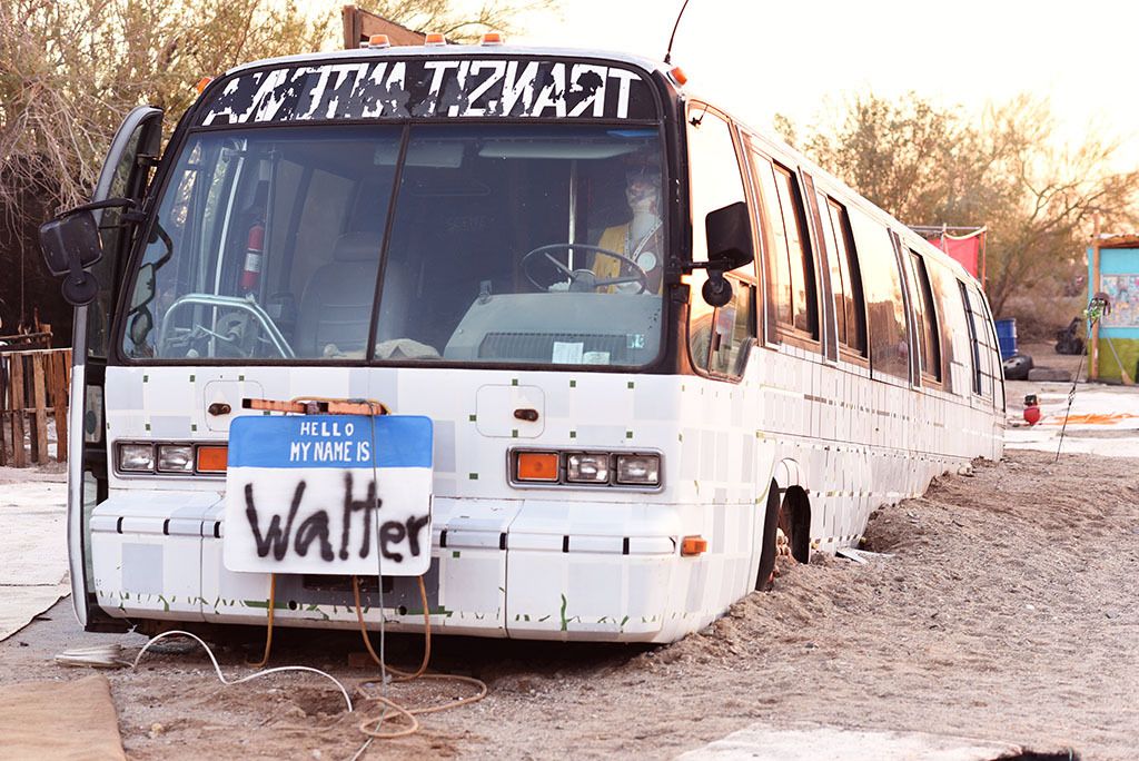 'Walter the Burried Bus'- artistArt Garden, East Jesus