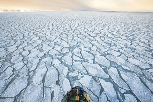 M.S Freya in the pack ice in winter