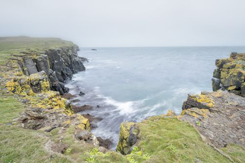 Grimsey Island in Sea Fog