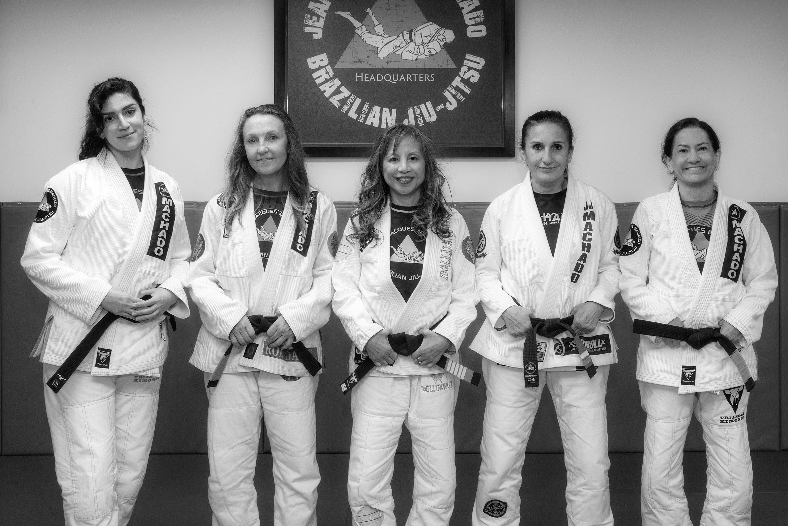 JJM ASSOCIATION FEMALE BLACK BELTS- black & white