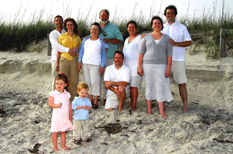 beach and family