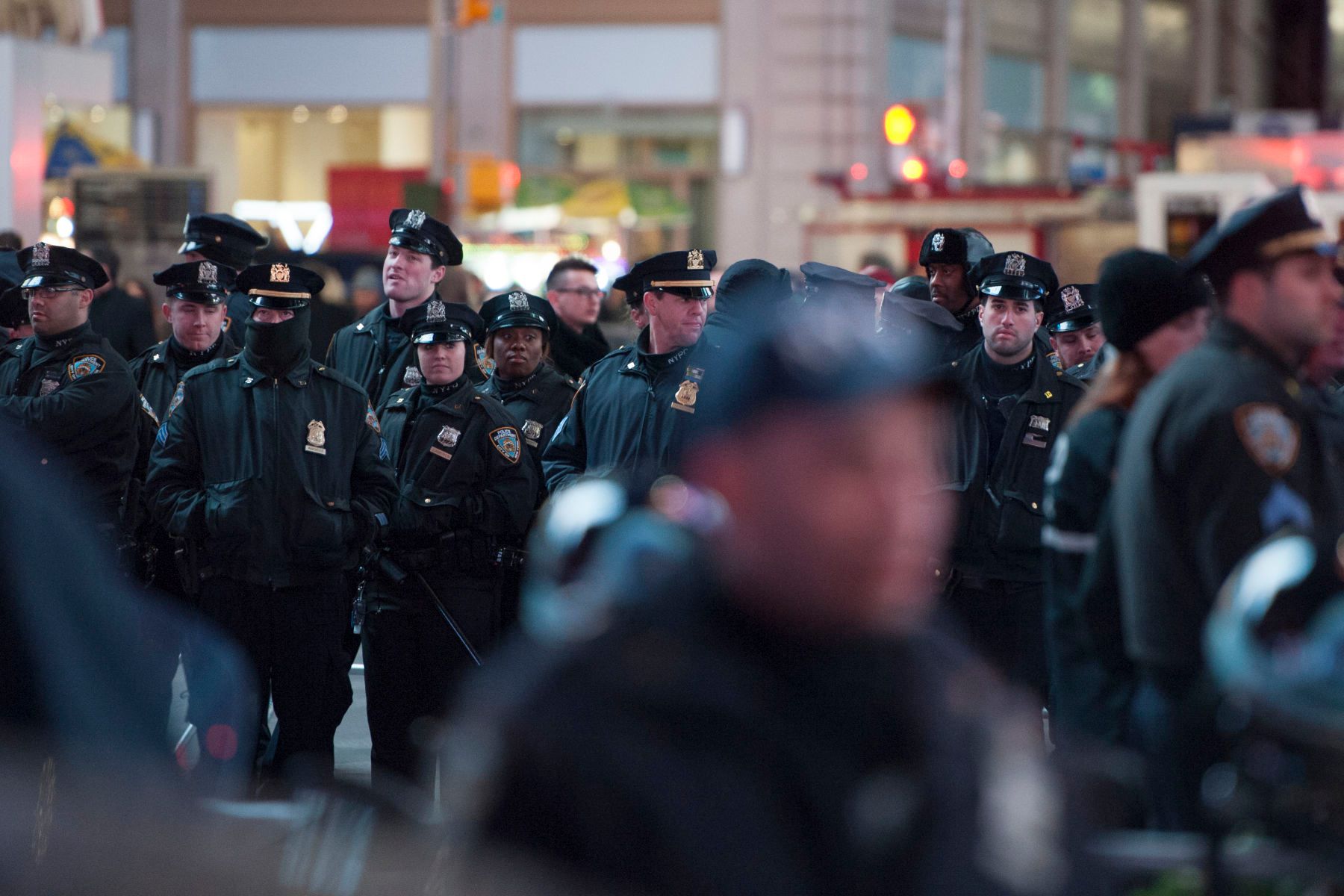 12/04/2014: Police Officers rallied in force in Times Square in preperation of protesters who were heading North on 7th Ave. 1gjv_8987