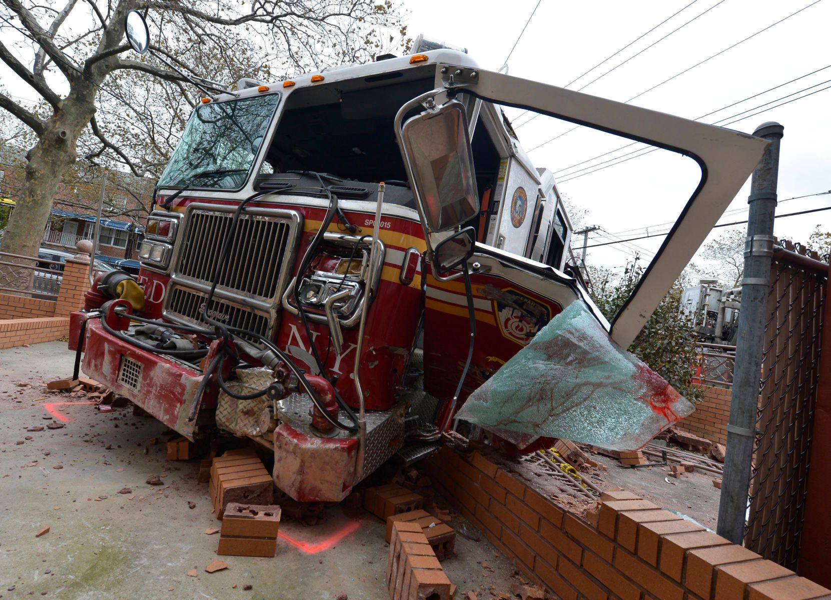 FDNY trucks collide in Brooklyn.