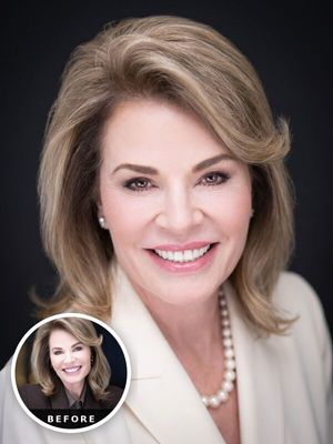 AI headshot before and after