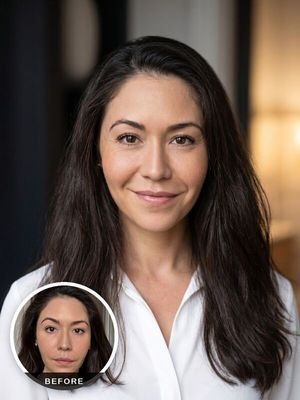 AI headshot before and after