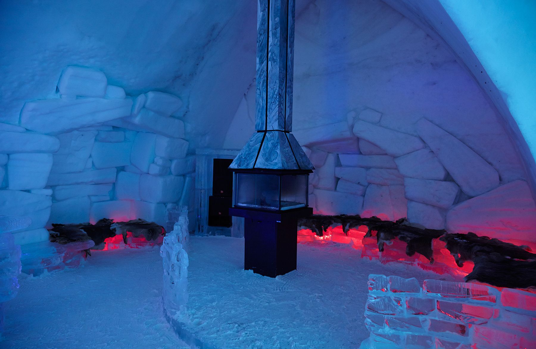 Lounge at the Hotel De Glace, Quebec