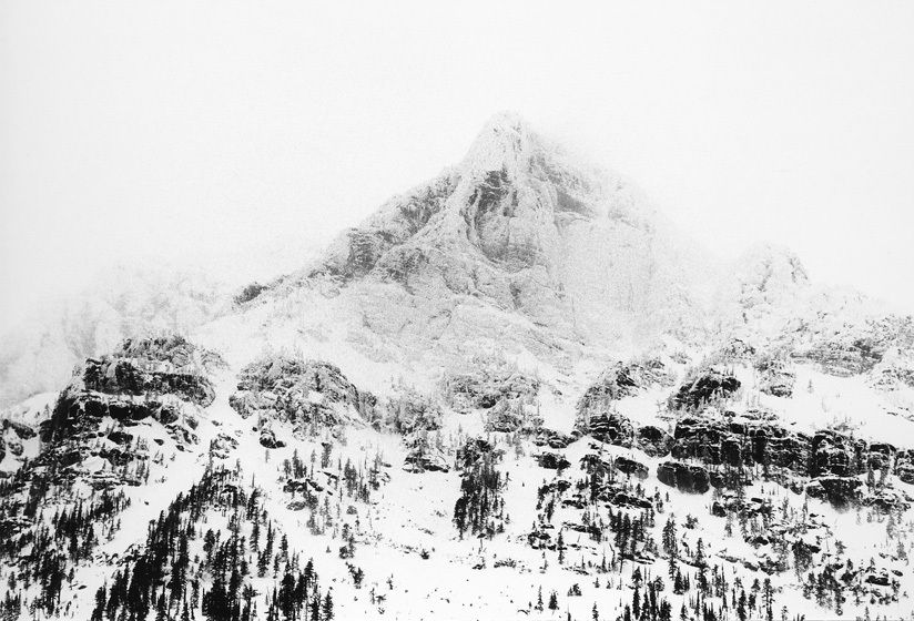MCPARTLAND PEAK, 1974All prints are VINTAGE silver gelatinmade prior to 1984 by my hand.3"x 5", signed, limited edition of 14.Current price: $4,0001 - 8" x 10" signed, limited edition of 5: $7,5005" x 8" print only availble in portfolio.WINTERS: 1970-1980 complete portfolio of 24-signed, limited edition prints boxed w/catalog: $65,000 (Only 2 complete portfolios are still available.) MCPARTLAND PEAK, 1974
