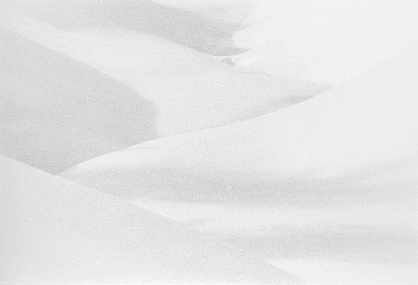 SNOW COLLAPSING ALONG A CREEK DRAINAGE, 1978All prints are VINTAGE silver gelatinmade prior to 1984 by my hand.5" x 8" print only availble in portfolio.WINTERS: 1970-1980 complete portfolio of 24-signed, limited edition prints boxed w/catalog: $65,000 (Only 2 complete portfolios are still available.) SNOW COLLAPSING ALONG A CREEK DRAINAGE, 1978
