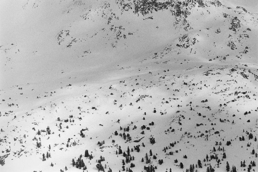 CLOUDSHADOWS ACROSS THE BACKCOUNTRY, 1979All prints are VINTAGE silver gelatinmade prior to 1984 by my hand.5" x 8" print only availble in portfolio.WINTERS: 1970-1980 complete portfolio of 24-signed, limited edition prints boxed w/catalog: $65,000 (Only 2 complete portfolios are still available.) CLOUDSHADOWS ACROSS THE BACKCOUNTRY, 1979