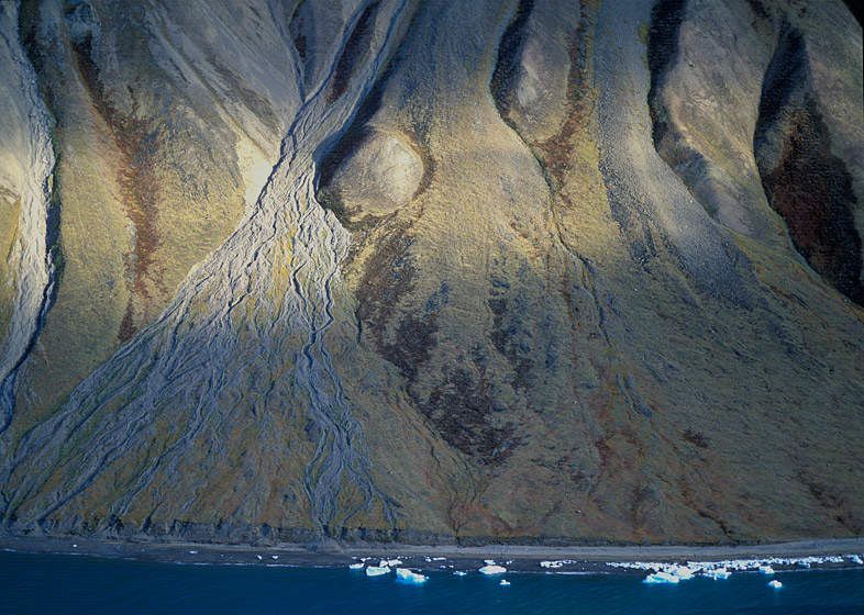VERTICAL SHORELINE, BYLOT ISLAND, 1994  BUY THIS PRINT