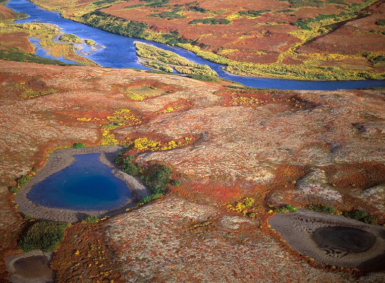 'Tundra Ponds and Stream', 200120" x 24" / $1,50024" x 30" / $2,250The signed, limited edition of 27, includes all of the above sizes. Print will be shipped directly to client's framer.WOULD YOUR INSTITUTION BE INTERESTED IN USING THIS/THESE PRINTS TO RAISE FUNDS?:A signed, limited edition of 10 - 16" x 20" prints has been published for philanthropic fundraising. CONTACT RGK if your institution is interested in this to raise funds: peace2rth@mac.com TUNDRA PONDS AND STREAM, 2001