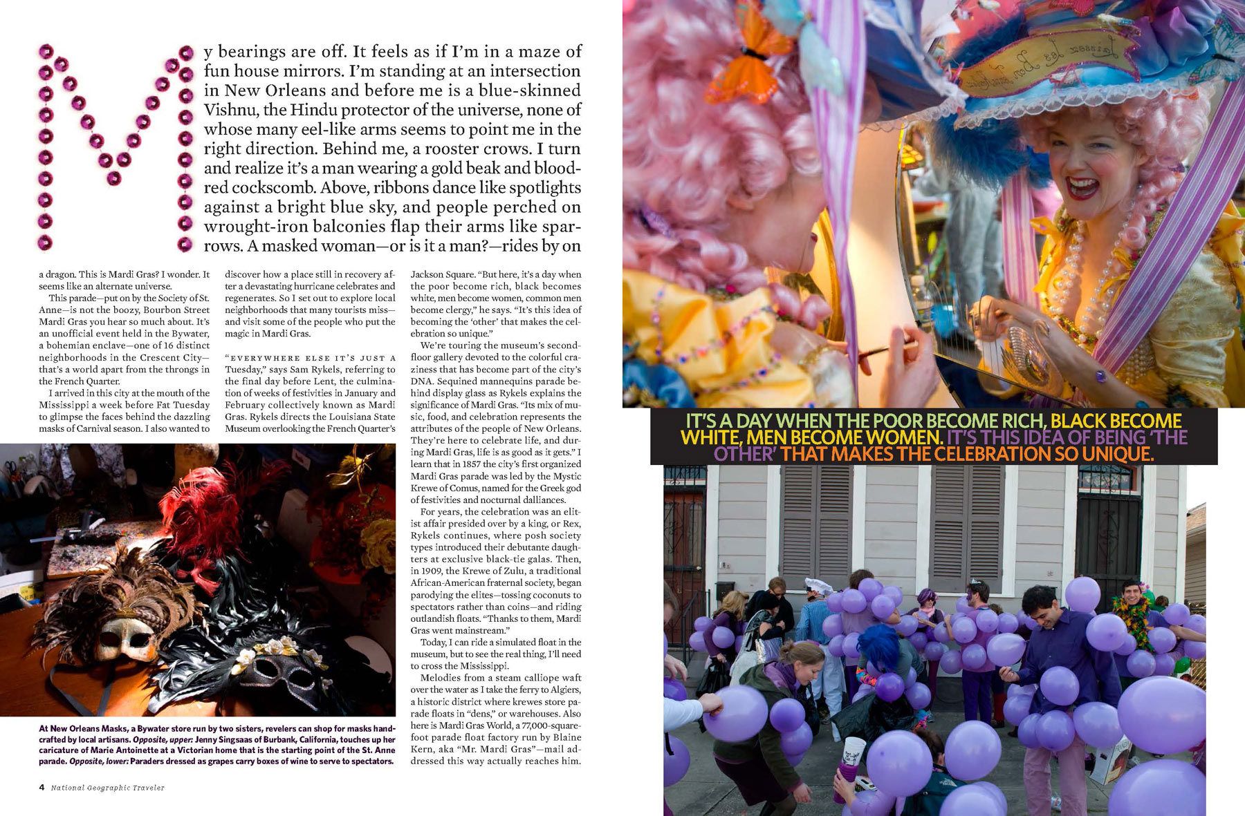 "Parading Around New Orleans" feature story.