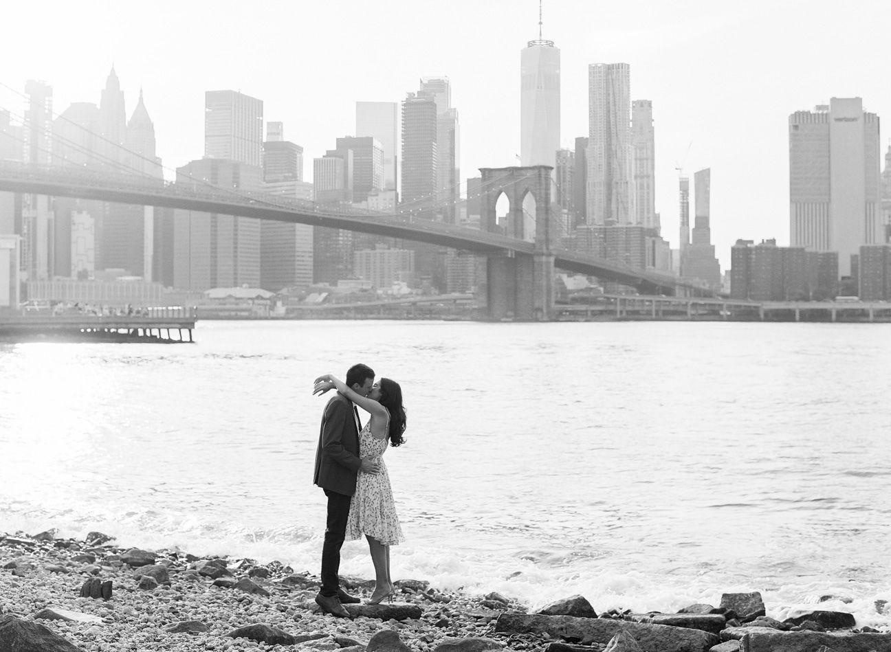 View Fine Art Portfolios Couple kissing by Brooklyn Bridge