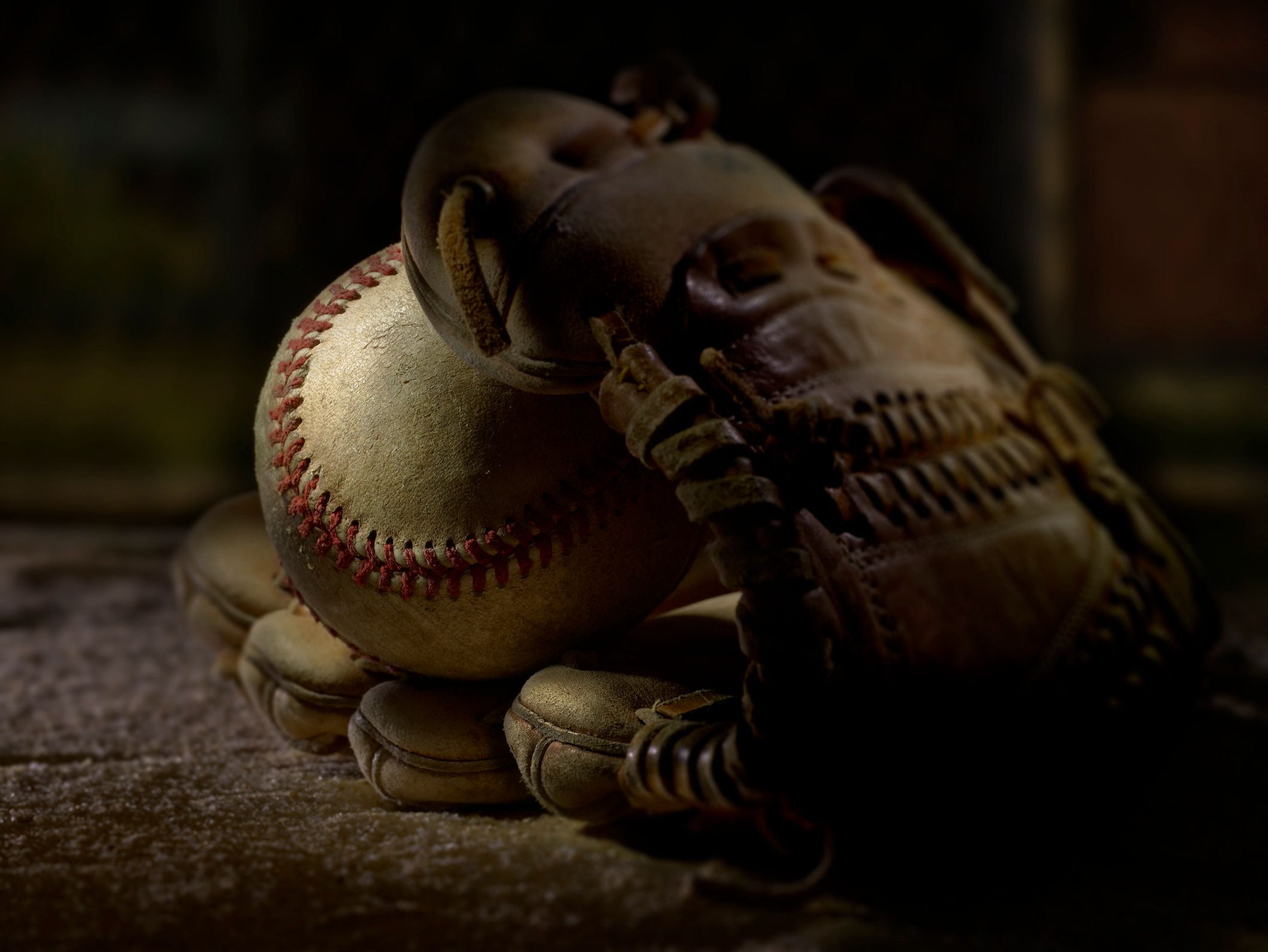 old baseball glove