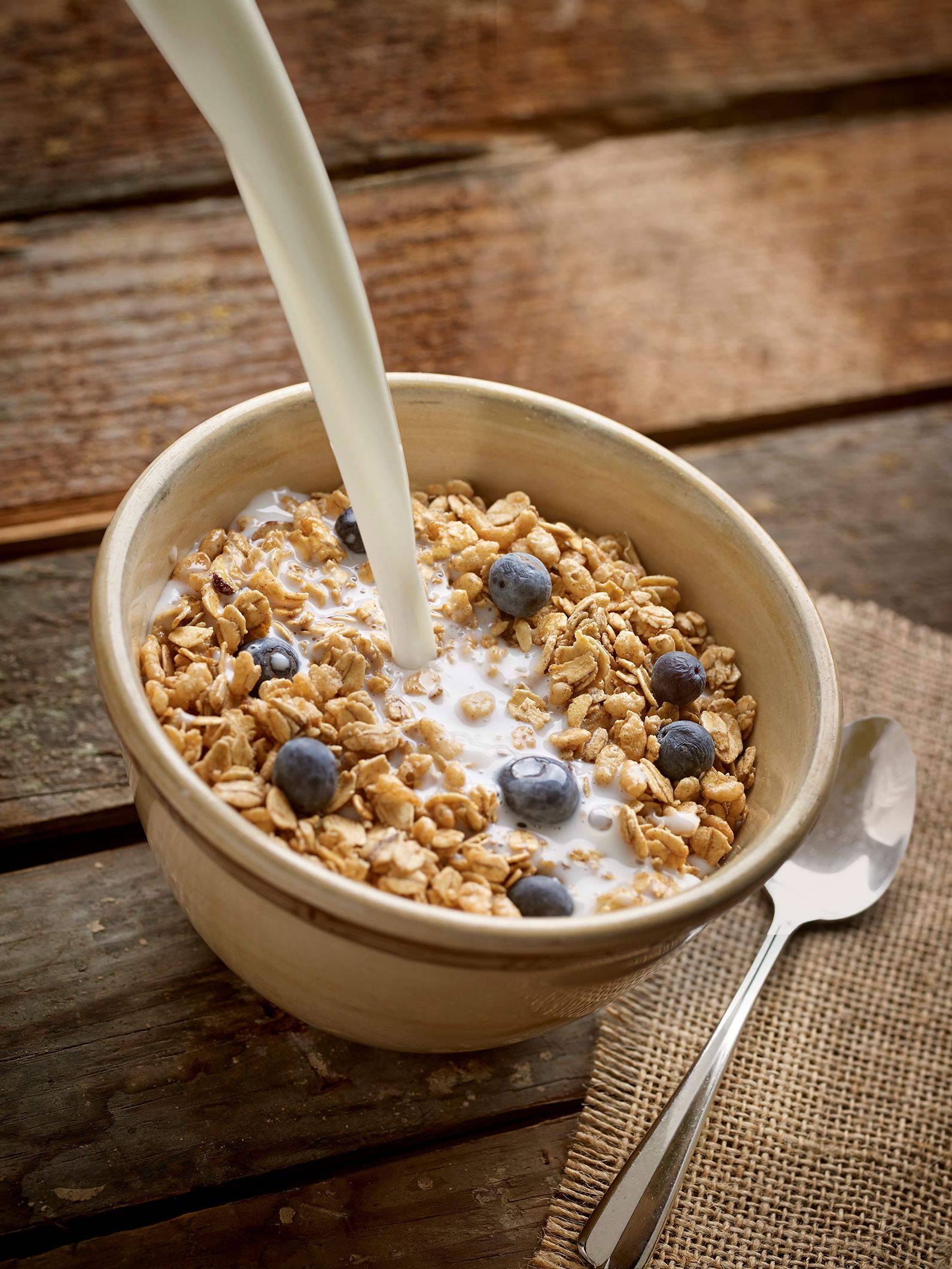 Granola Cereal Milk Pour 