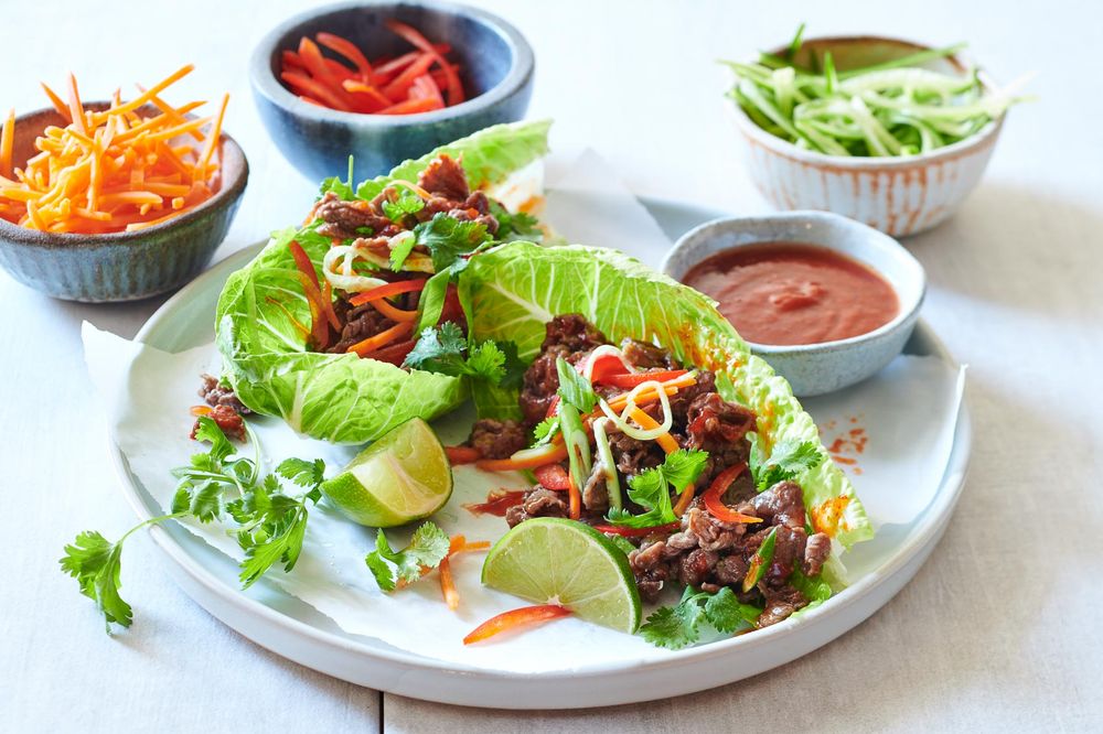 Korean beef lettuce wraps