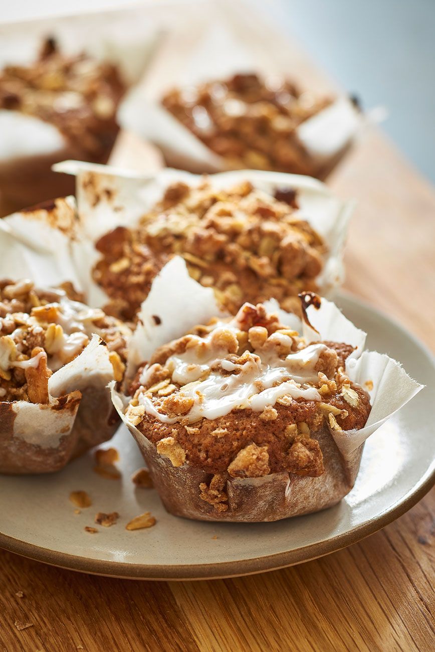 Apple walnut streusel muffin