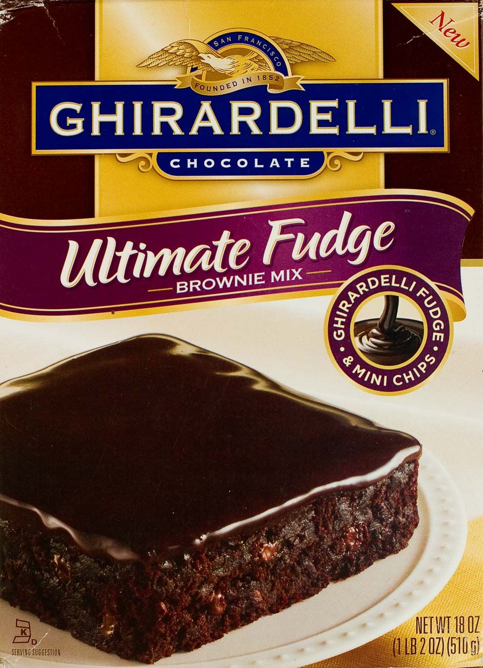 Ghirardelli ultimate fudge brownie packaging