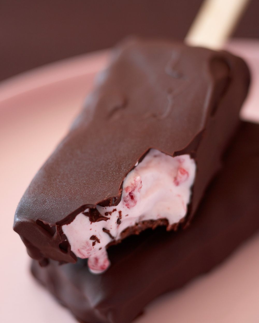 Chocolate strawberry ice cream bar