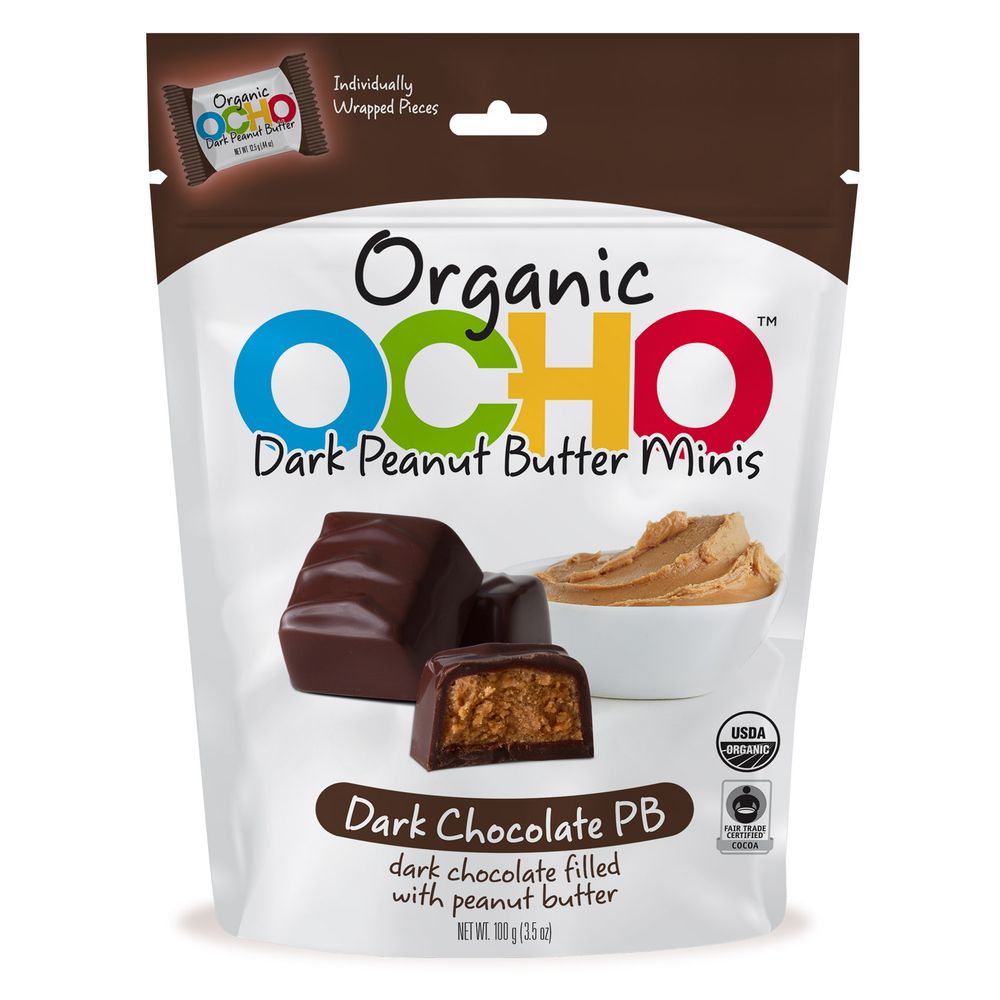 Ocho Organic dark chocolate peanut butter minis