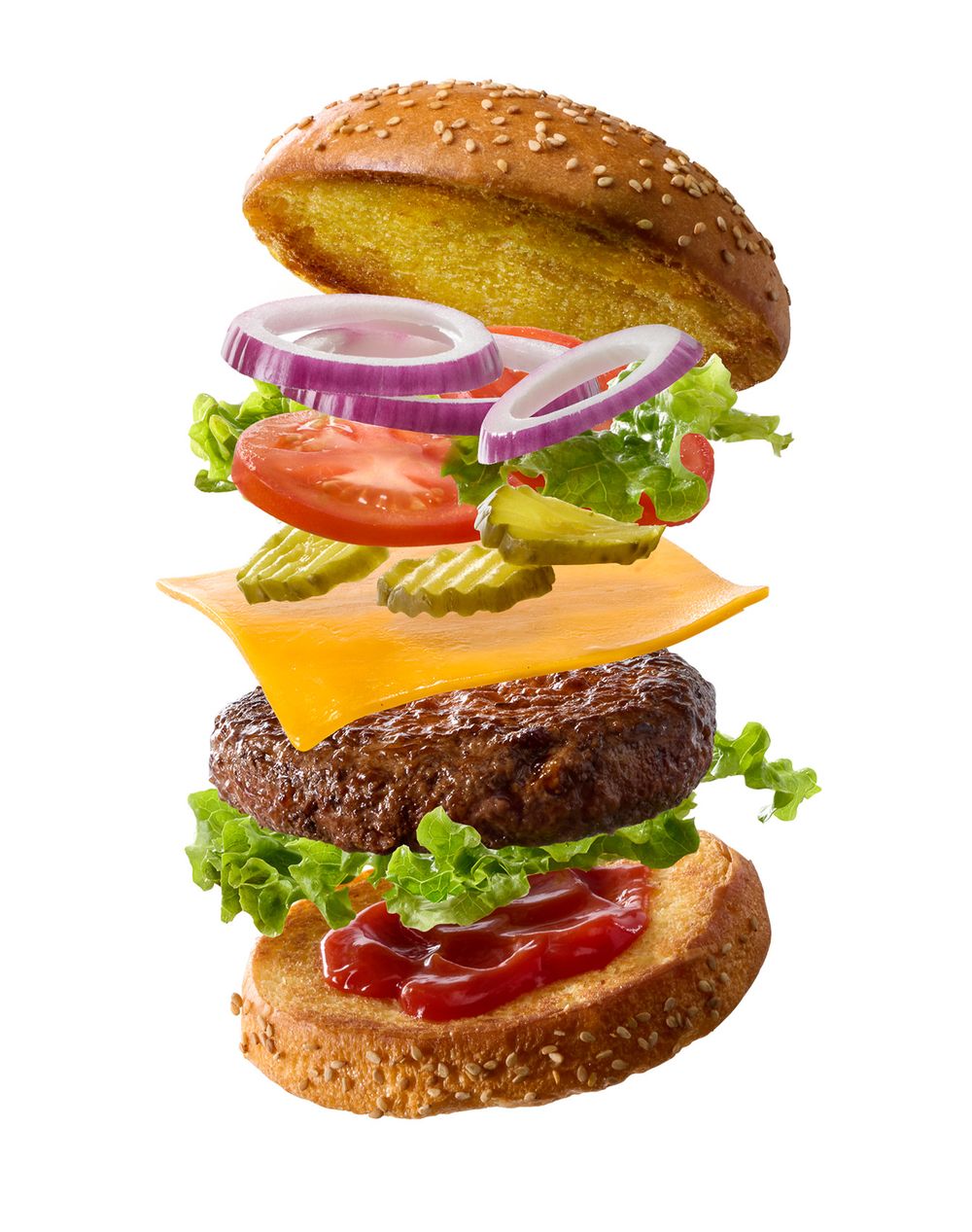Angus Third Pounder Burger exploded view