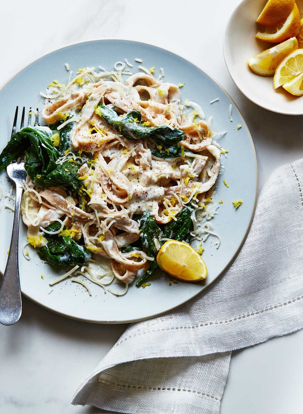 Tagliatelle with ricotta lemon and spinach
