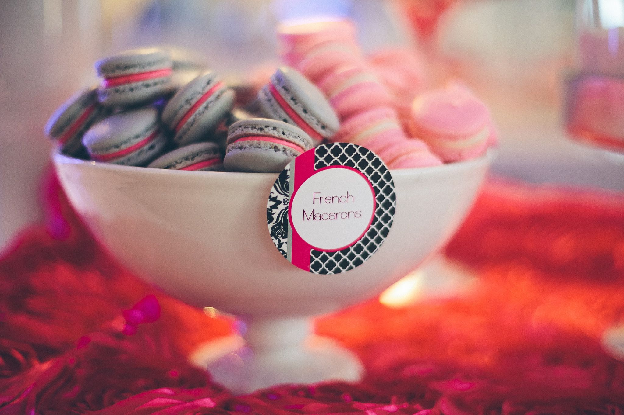 Chez Badeaux Coils and Curls Beauty Lounge at Sagamore, The Art Hotel. Daniel LaTeulade Photography. Sugarsweet Dream Cakes french macaroons.