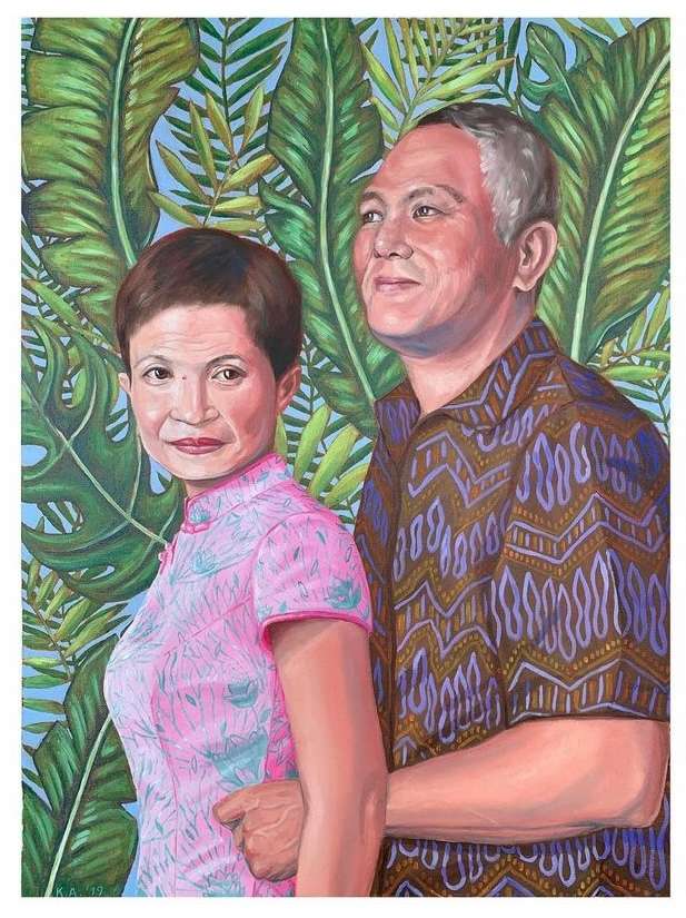 Oil painting on canvas, 24 x 36 inches, private commission, 2019 Love