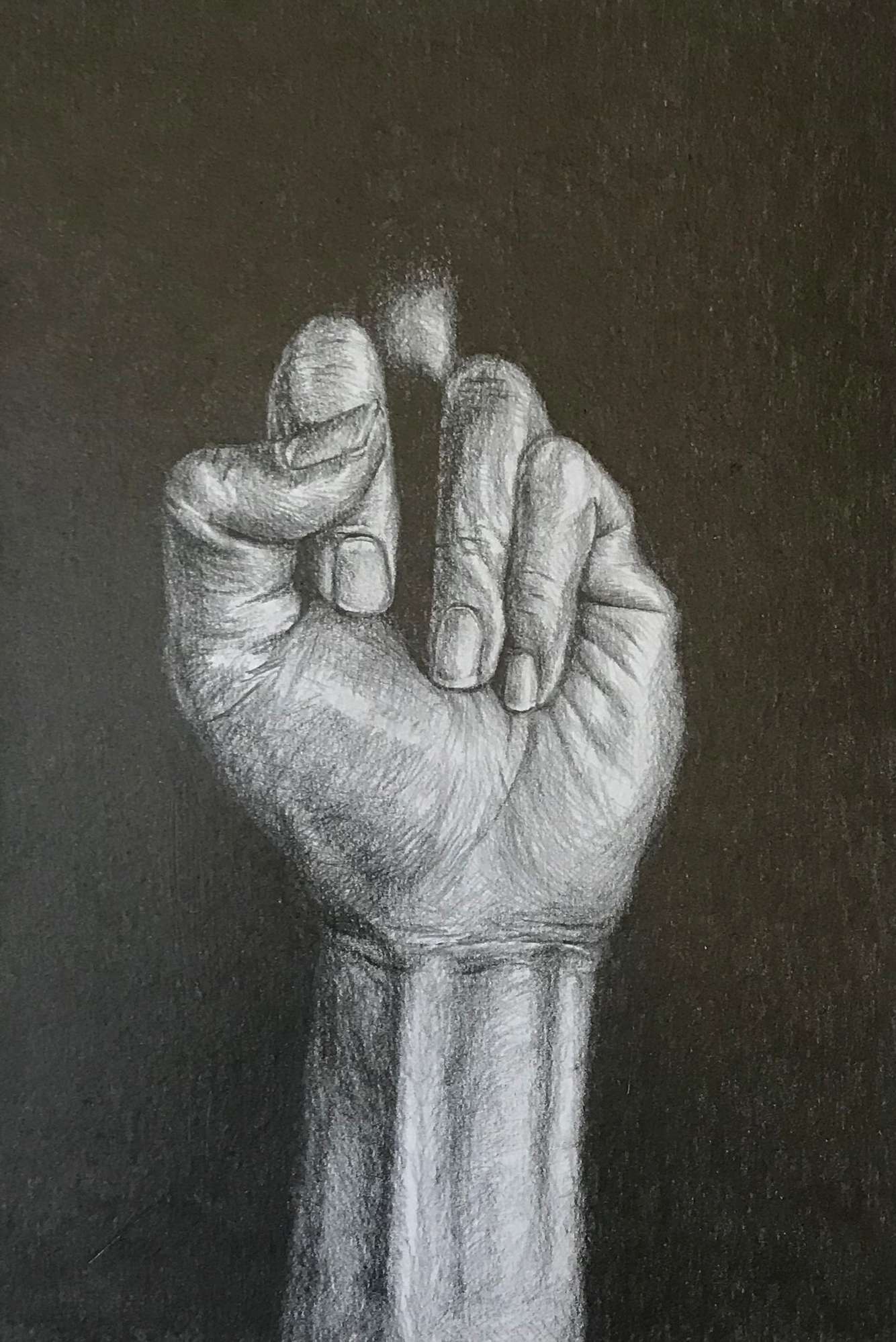 Graphite drawing on paper, A4, for The Lure exhibition at SOTA Gallery, 2018 What The Fear