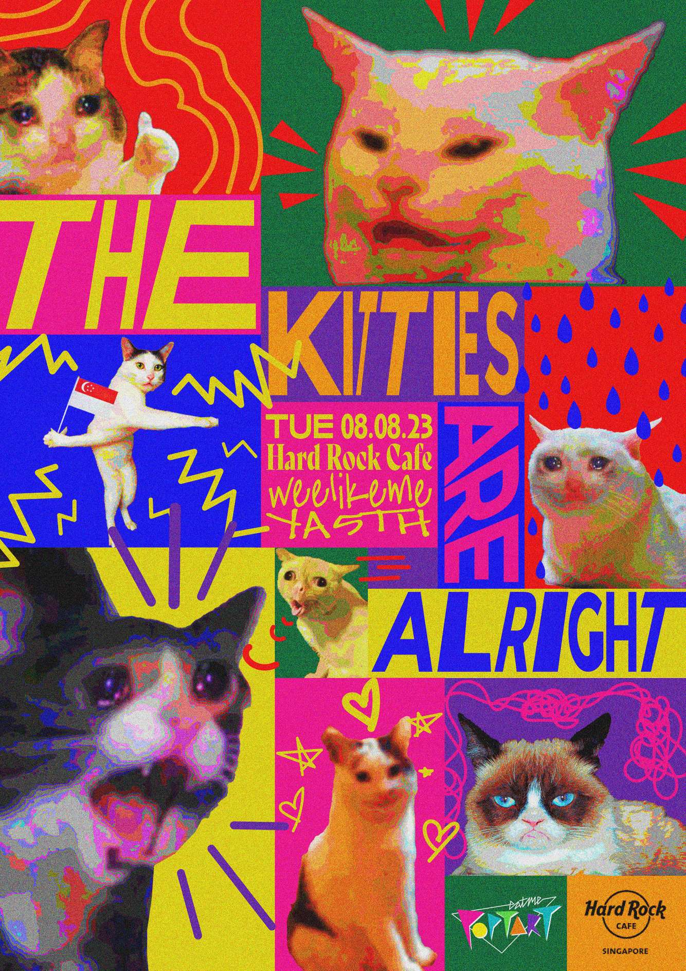 Graphic design for Eatmepoptart: The Kitties are Alright, Hard Rock Cafe, 8 August 2023 The Kitties Are Alright