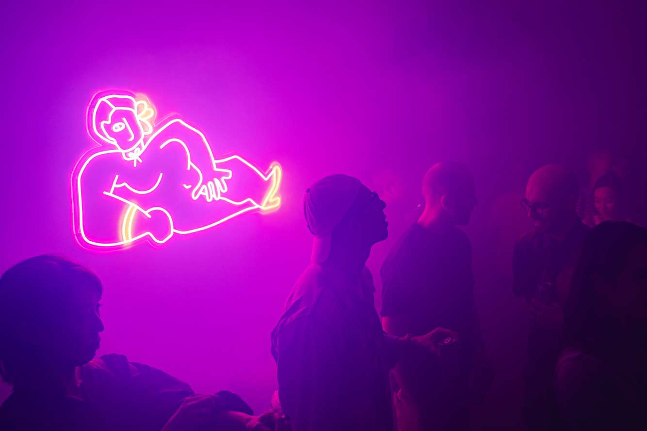 LED light on clear acrylic, art installation for Figment Pop House, 2024 Olympia