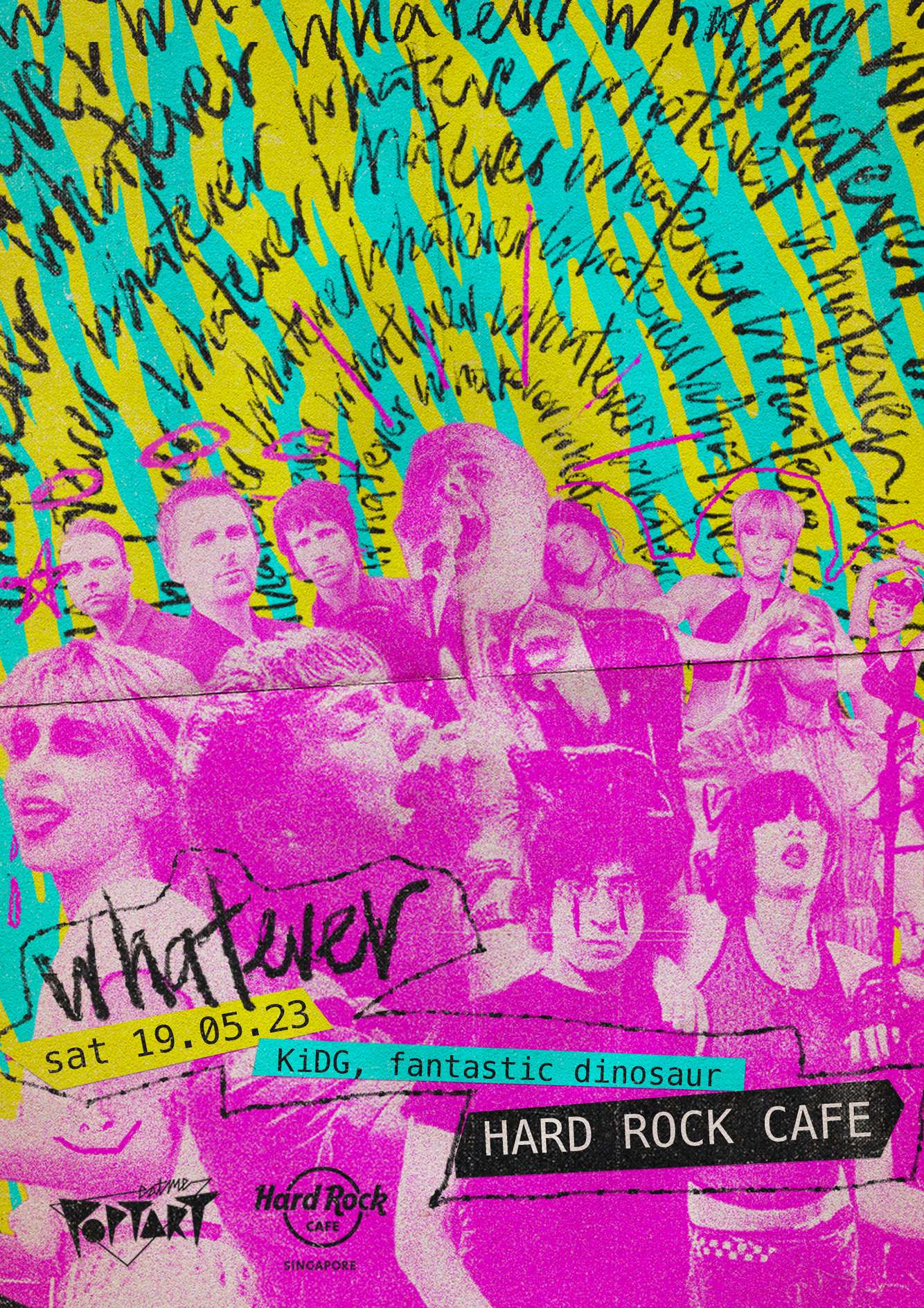 Illustration and design for Eatmepoptart's Whatever event at Hard Rock Cafe, 19 May 2023 Eatmepoptart: Whatever