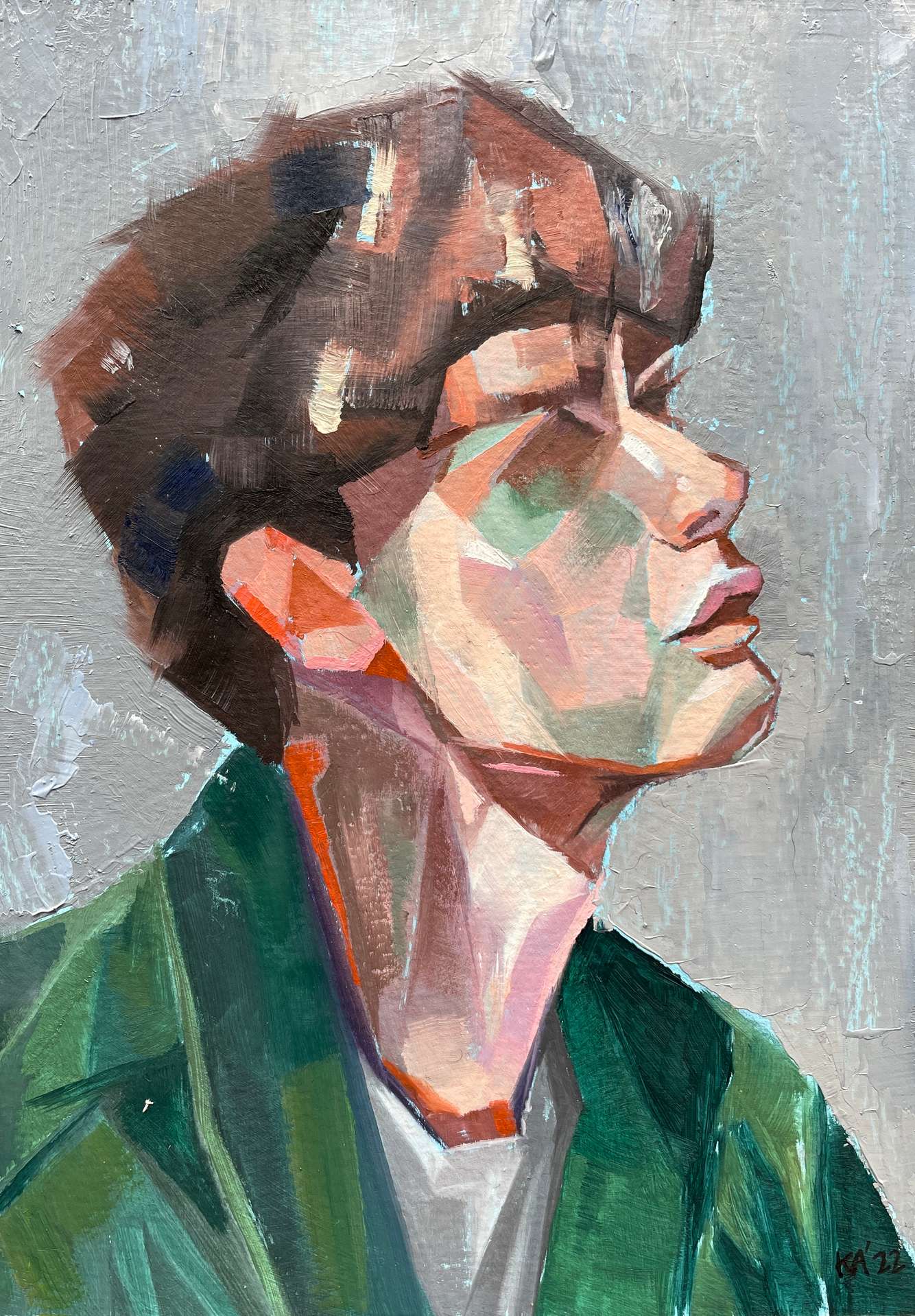 Oil painting on water colour paper, 5 x 7 inches, for Gallery Nucleus, 2022 Lost Boy I