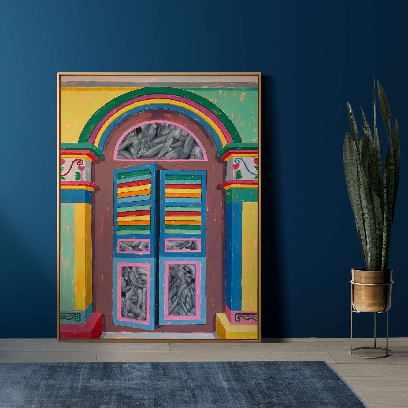 Acylic and oil paint on canvas, 60 x 40 inches, 2022, Private Commission Sweet Love (Tan Teng Niah House)